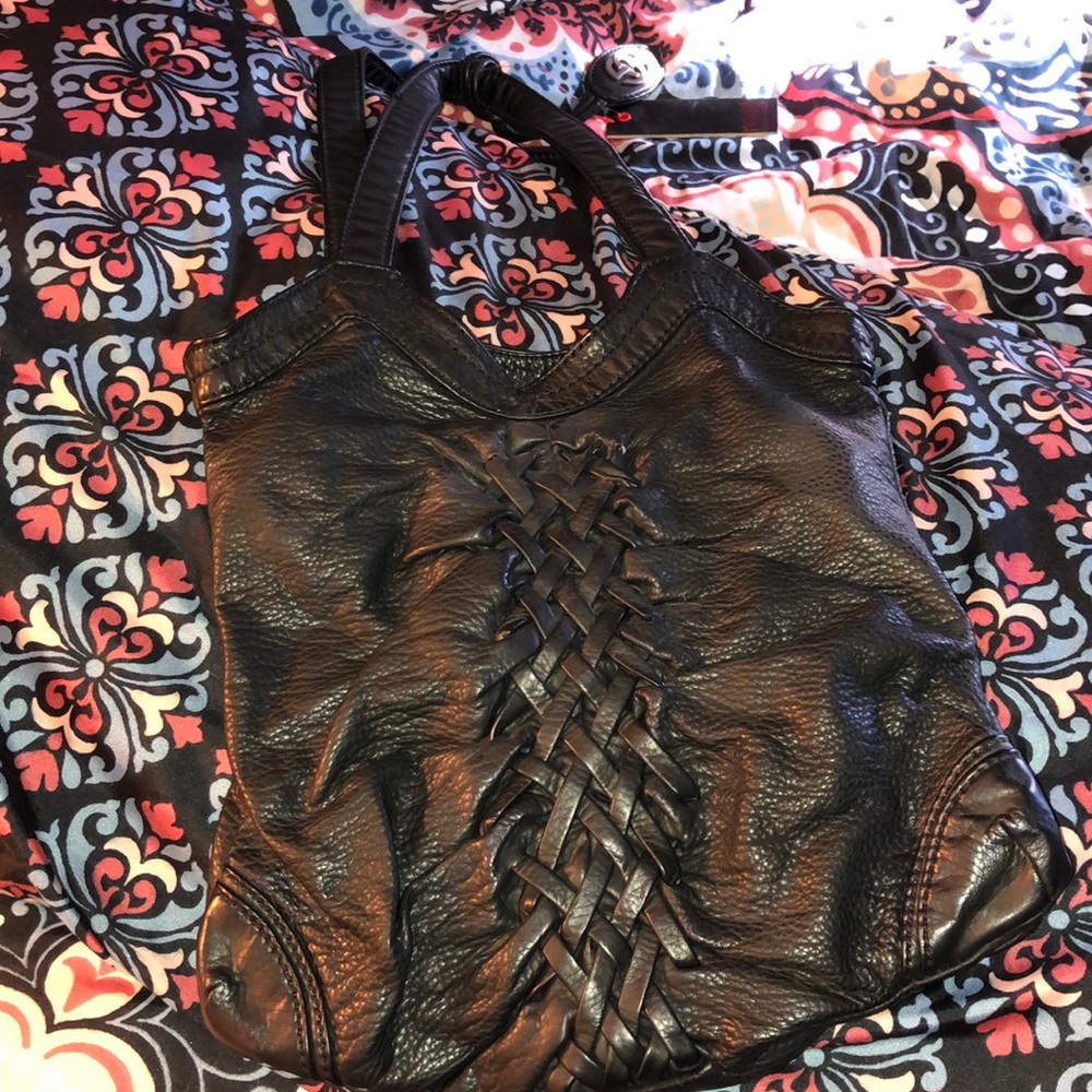 Small vegan leather shoulder bag.